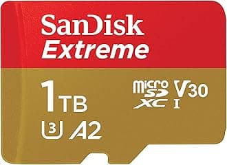 SanDisk 1TB Extreme microSDXC UHS-I Memory Card with Adapter - C10, U3, V30, 4K, 5K, A2, Micro SD Card- SDSQXAV-1T00-GN6MA