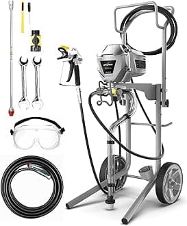 InoKraft MaXpray M3 Cart Airless Paint Sprayer, Highly Efficient Thinning-Free Minimal Overspray for Up to 15 Gallon DIY Painting Projects Home Interior & House Exterior, with Sprayer Accessories