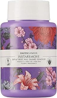 FACES CANADA InstaRemove Dip & Twist Nail Enamel Remover, 80 ml | Floral Fragrance | Vitamin E, Olive Oil, Aloe Vera | Nourishing Formula | Gentle Nail Polish Remover | Acetone Free | Cruelty Free