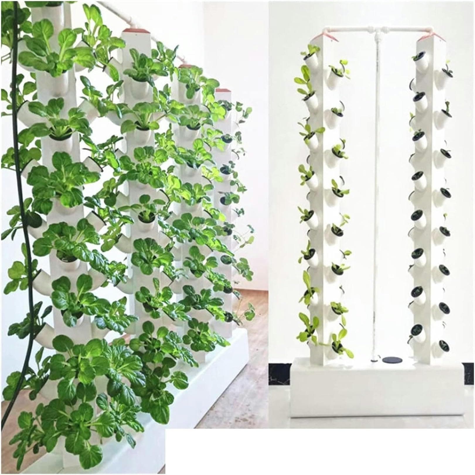 Hydroponics Growing System Hydroponic Tower Growing Sytem Indoor Vertical Hydroponics Tower Garden Aeroponic Growing System Kit Planting Frame For Fruits, Vegetables, Herbs, White Indoor Gar