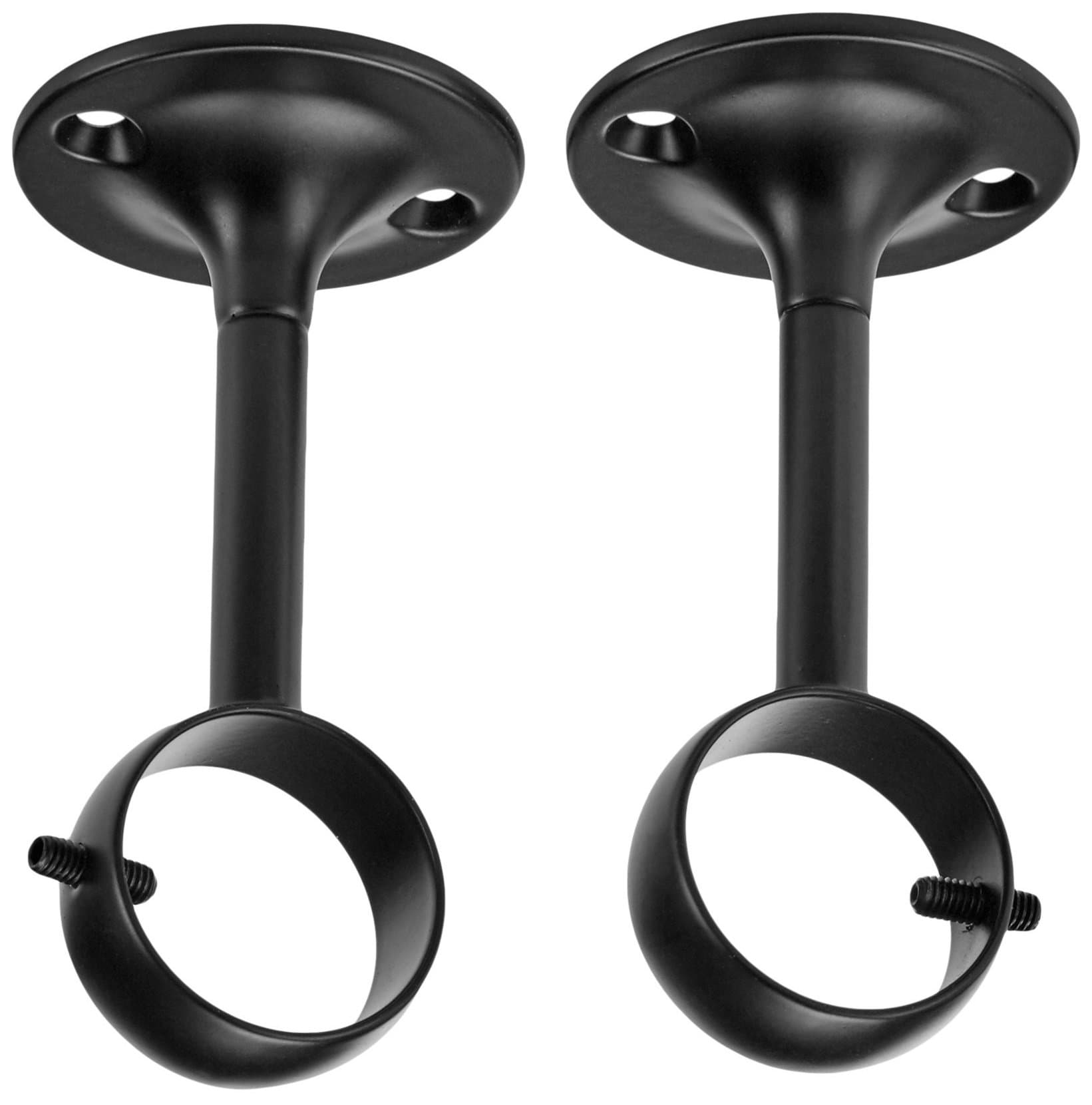Amazon Basics Curtain Rod Ceiling-Mount Bracket for Room Divider, Set of 2, Black