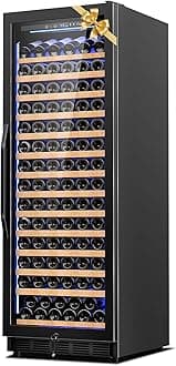 24 Inch Wine Cooler Refrigerator,179 Bottles Wine Fridge Large Capacity Professional Wine Cellars with Powerful Compressor,Quiet Operation and Elegant Design, Black