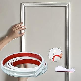 9.8FT×1.6IN Peel and Stick Wall Molding Trim,Flexible Molding Trim Self Adhesive Chair Rail Panel Molding,Crown Molding Peel and Stick Molding Trim for Walls,Door Trim,Mirror Frame Border,Window Frame