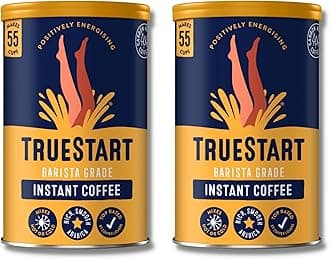 TrueStart Barista Grade Instant Coffee – Smooth Original Barista, 2 Pack (100g Each, 220 Cups), Mycotoxin-Free Coffee & Rich in Antioxidants, Premium Freeze-Dried, 100% Full Flavour, Smooth Rich Roast
