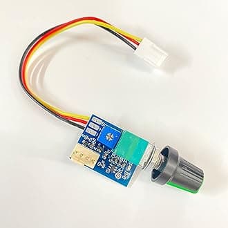 Taidacent 2510-4P 3P Manual 4 Wires 0-5V 12V Fan Speed Controller PWM Speed Control On Off Switch for PC CPU Case Fan with Knob (White Connector with Plastic Black Knob)