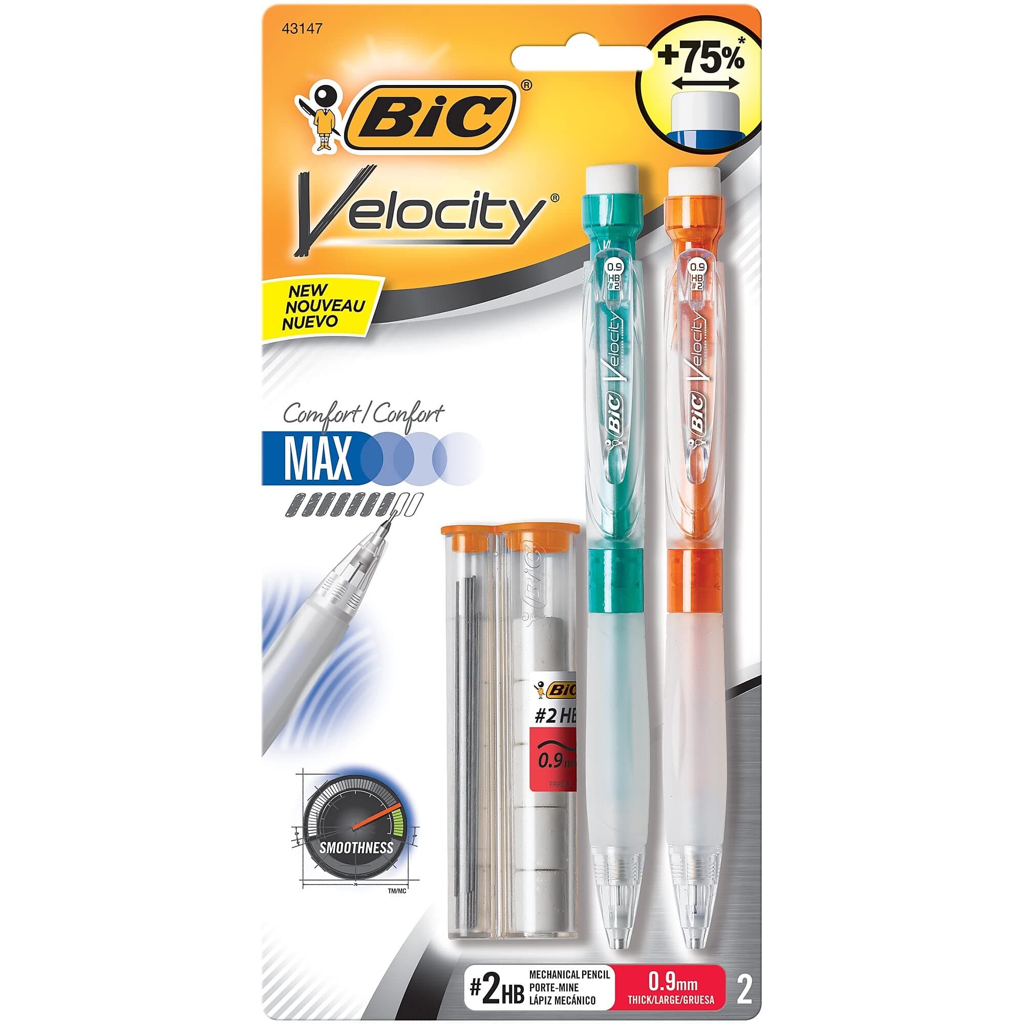 Velocity Max Mechanical Pencil, Thick Point (0.9mm), 2-Count