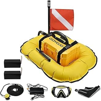 Scuba Dive System 5.5 Hours Rechargeable Scuba Diving Tank with 10m Hose & Diving Breathing Regulator Detachable Scuba Machine, for Recreational Diving & Fishing