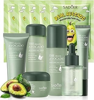 Avocado Skin Care Sets, 11pcs Skin Care Gift Set with Lip Balm, Toner, Lotion, Face Serum, Eye Cream For Hydrating Skin, Anti-Aging Skin For Women Teen Girls (Extra Large, 11, Count)