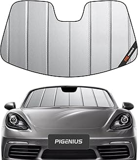 Windshield Sun Shade for Porsche 718 Box-Ster,2017-2025,Thick Front Windshield Sunshade,6 Layers Sun Shield,Accordion Fold