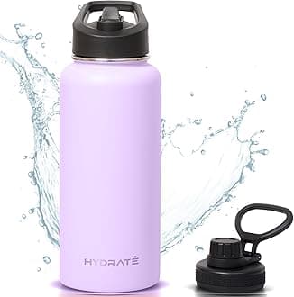 HYDRATE32oz Insulated Water Bottle with Straw - Double Wall Drinking Tumbler - Sports Metal Bottle For Hot And Cold Drinks - Leak-proof Bottle For Juice, Water, Shakes for Gym - CherryBlossom