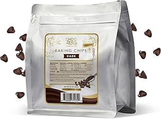Dark Chocolate Chips, Sugar Free, Vegan, Keto & Low Carb, Gluten Free, No Sugar Alcohols, 20 oz Bag for Baking & Desserts