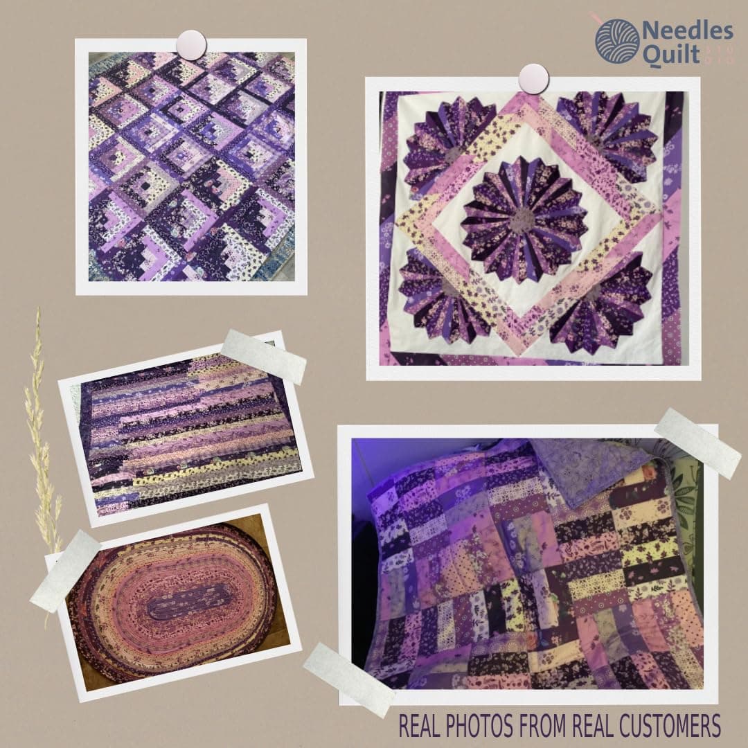 The Complete Boutique, 2.5'' Precut 40 Fabric Strip Bundle (Amethyst Garden), Cotton Strips, Jelly Rolls Quilting Assortment Fabrics Quilters,Sewing, Precuts Cloth