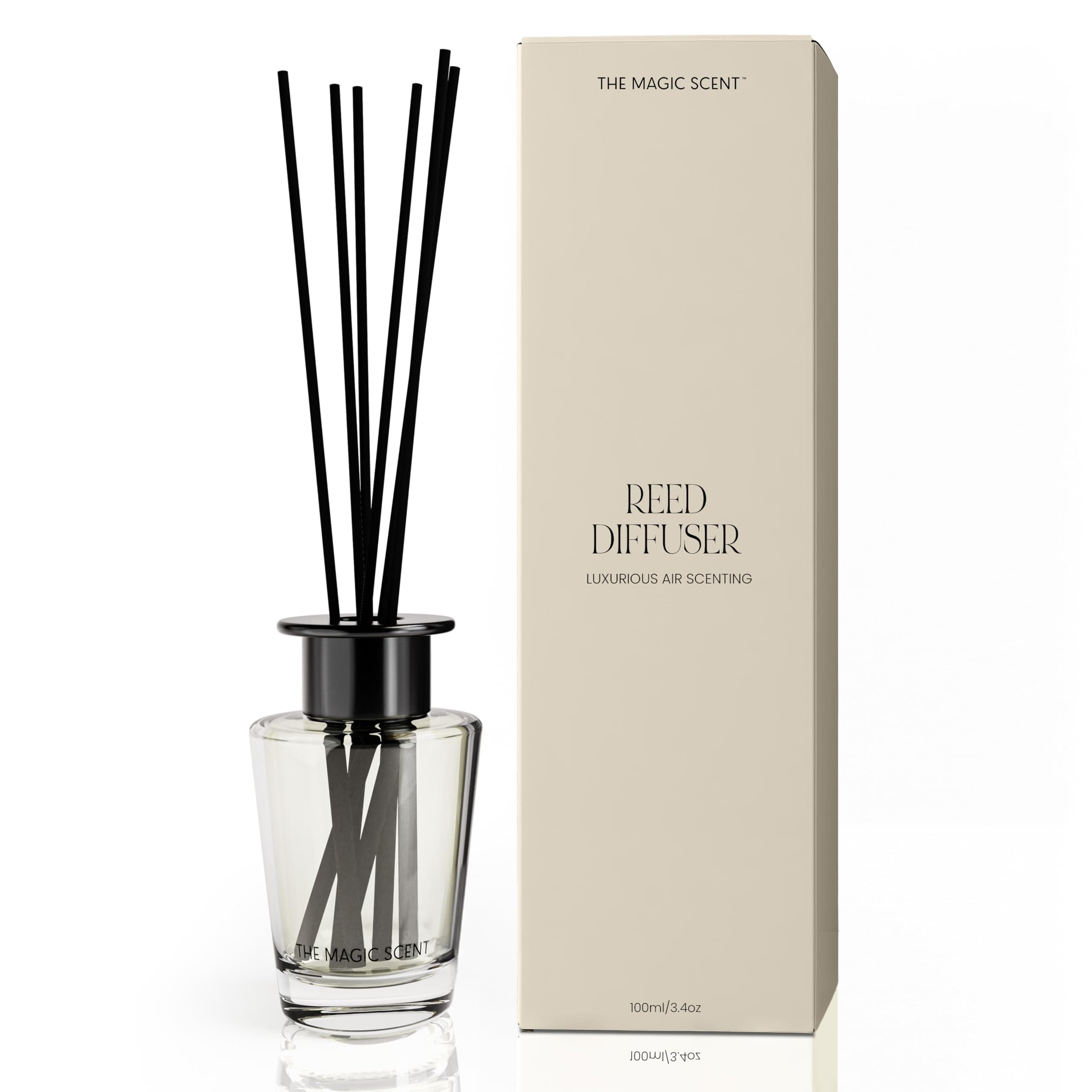 Mahogany & Teakwood Reed Diffuser for Home - Luxury Scent Diffuser with Premium Fiber Reeds for Lasting Gentle Dispersal - Natural, Toxin-Free Aroma Inspired by Ambercrombie & Fitch