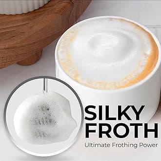 Zulay Kitchen Patented Tornado Triple Whisk Milk Frother with 4 Duracell Batteries – Handheld Foam Maker for Coffee, Lattes, Matcha & Hot Chocolate – Rich, Creamy Froth in Seconds