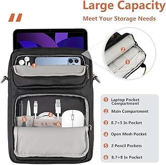 13.3-14 Inch Laptop Sleeve Bag, Laptop Bag for 14'' MacBook Pro M4 2024,14'' MacBook Pro M3&M2&M1 2023/2021, 13.6/13'' New MacBook Air M3/M2 2024/2022,Tab S8 Ultra 14.6",with Shoulder Strap(Black)