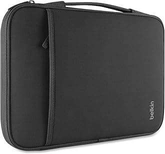 Slim Protective Sleeve with Carry Handle and Zipped Storage for Chromebooks, Netbooks and Laptops Upto 13 inch - Black