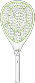 Walizard Electric Fly Zapper Racket Bat: Electric Fly Swatter Killer Bug Zapper Bat Electronic Mosquito Insect Killer Indoor USB Rechargeable 3000V