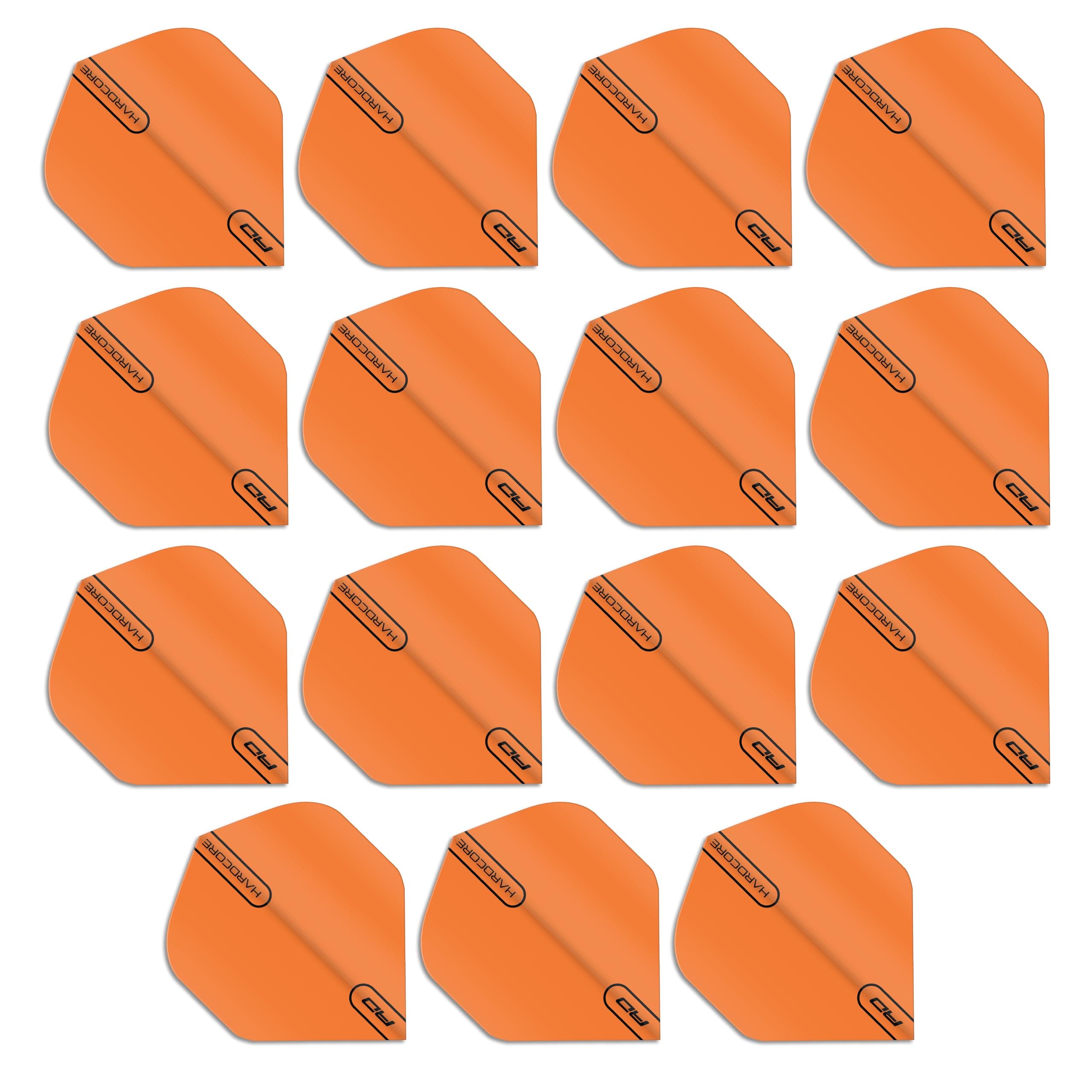 RED DRAGON Hardcore XT Colours Extra Thick Standard Dart Flights - 5 sets Per Pack (15 Dart Flights in total) (Orange)