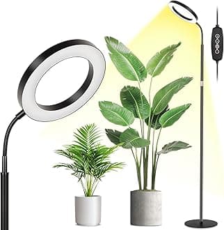 LBW - Grow Lights for Indoor Plants with Full Spectrum Support, Floor Plant Lights for Indoor Growing, 108 LED Standing Plant Lamp, Auto Timer