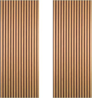 DecorAndDecor Acoustic Slat Wood Wall Panel and Ceiling Panelling Decorative 3D MDF 240 x 60 Oak - 2 Pack