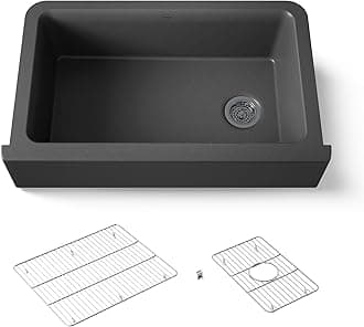 Kohler 25786-CM7 Cairn® 34" undermount single-bowl farmhouse kitchen sink, Matte Graphite