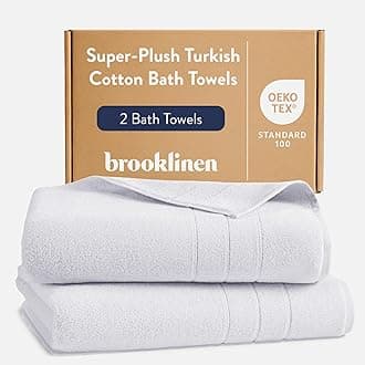 Super-Plush Towels - Set of 2, White, 100% Cotton|Best Luxury Spa Towels