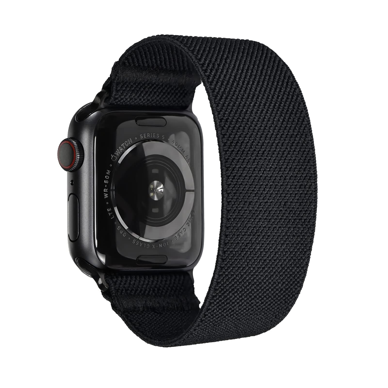 Tefeca Unity Series Elastic Compatible/Replacement Band for Apple Watch/Apple Watch Ultra/Apple Watch Ultra (Twill Black, M fits Wrist in 6.5-7.0 inch, 49mm/45mm/44mm/42mm)