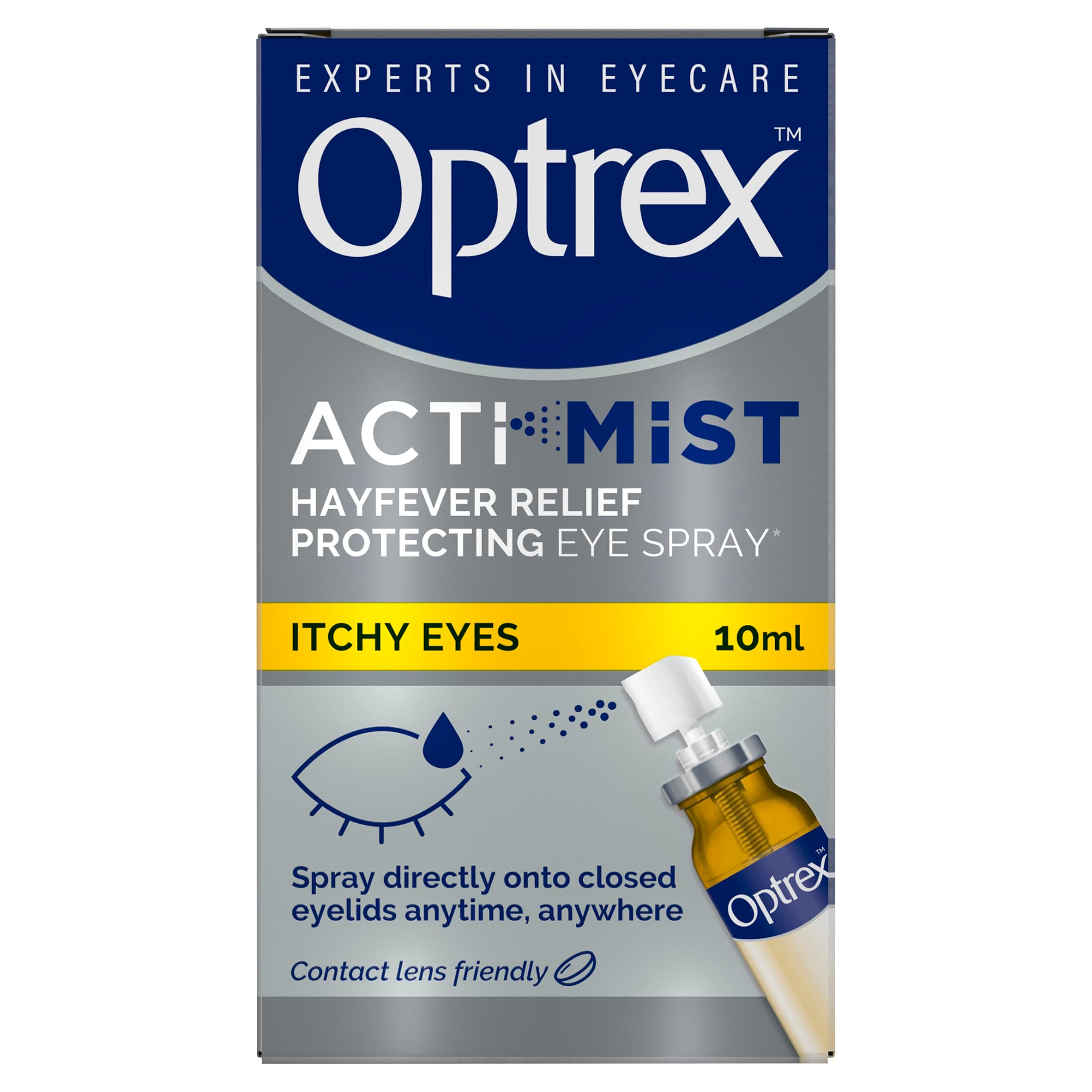 Actimist 10 ml Eye Spray - Fast, Long-Lasting Relief For Itchy, Watery, Dry Eyes, Irritations, Inflammations, Anti-Allergy Eyelid Cleanser