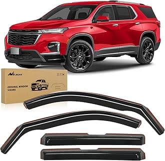 Durable in Channel Rain Guards for Chevrolet (Chevy) Traverse 2018 2019 2020 2021 2022 2023 Window Deflectors, Vent Window Visors-4pcs