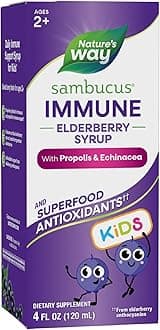 Sambucus Elderberry Immune Syrup for Kids Ages 2+, with Echinacea & Propolis, with Superfood Antioxidants(1), Immune Support Syrup*, Berry Flavored, 4 Fl Oz (Packaging May Vary)