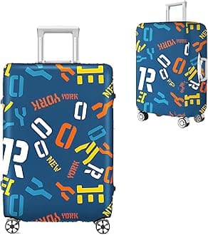 Travel Luggage Cover Thicker Spandex Suitcase Protector Elastic Washable Baggage Covers (S (for 19-20 inch luggage), Letter)