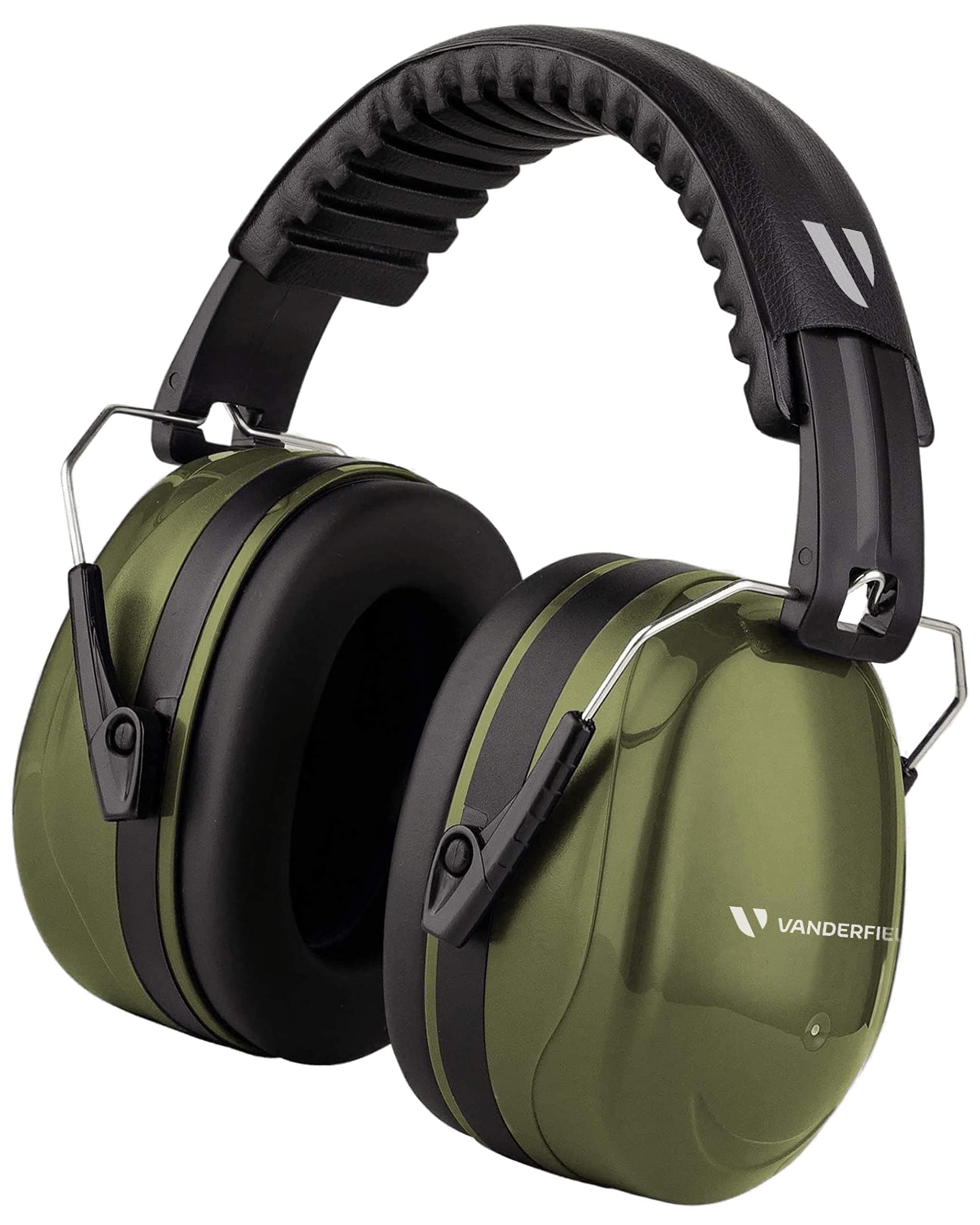 Vanderfields Premium Ear Defenders - Hearing Protection Earmuffs - Broad Spectrum Sound Reduction 35 dB at 2K Hz Noise Cancelling - Headset Noise Cancellation Adults and Teens - Army Green