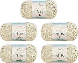 Susan's Family 4 ply 60% Cotton 40% Acrylic Yarn - Soft & Durable - 5 x 50g (1.76oz) - 655 Yards for Knitting & Crocheting - Baby Blankets, Amigurumi, Sweaters & More