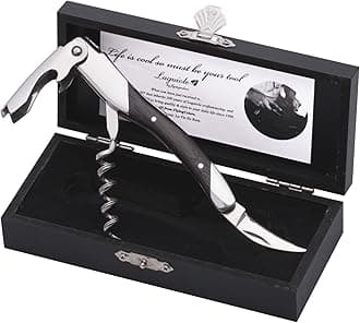 Laguiole By FlyingColors Wine Opener Sommelier Professional Waiter's Corkscrew, Wooden Gift Box. Sommelier Knife, Corkscrew, Foil Cutter, and Bottle Opener (Wenge wood)
