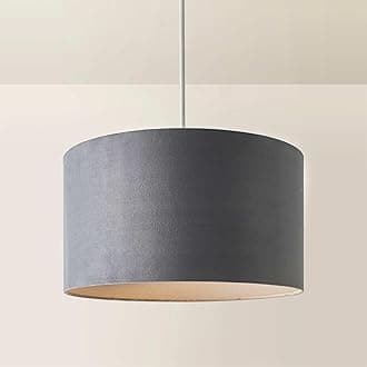 MiniSun | Large Modern Grey Velvet Drum Light Shade | Lamp Shades, Home Décor & Improvement Essential | 450mm Shade Width