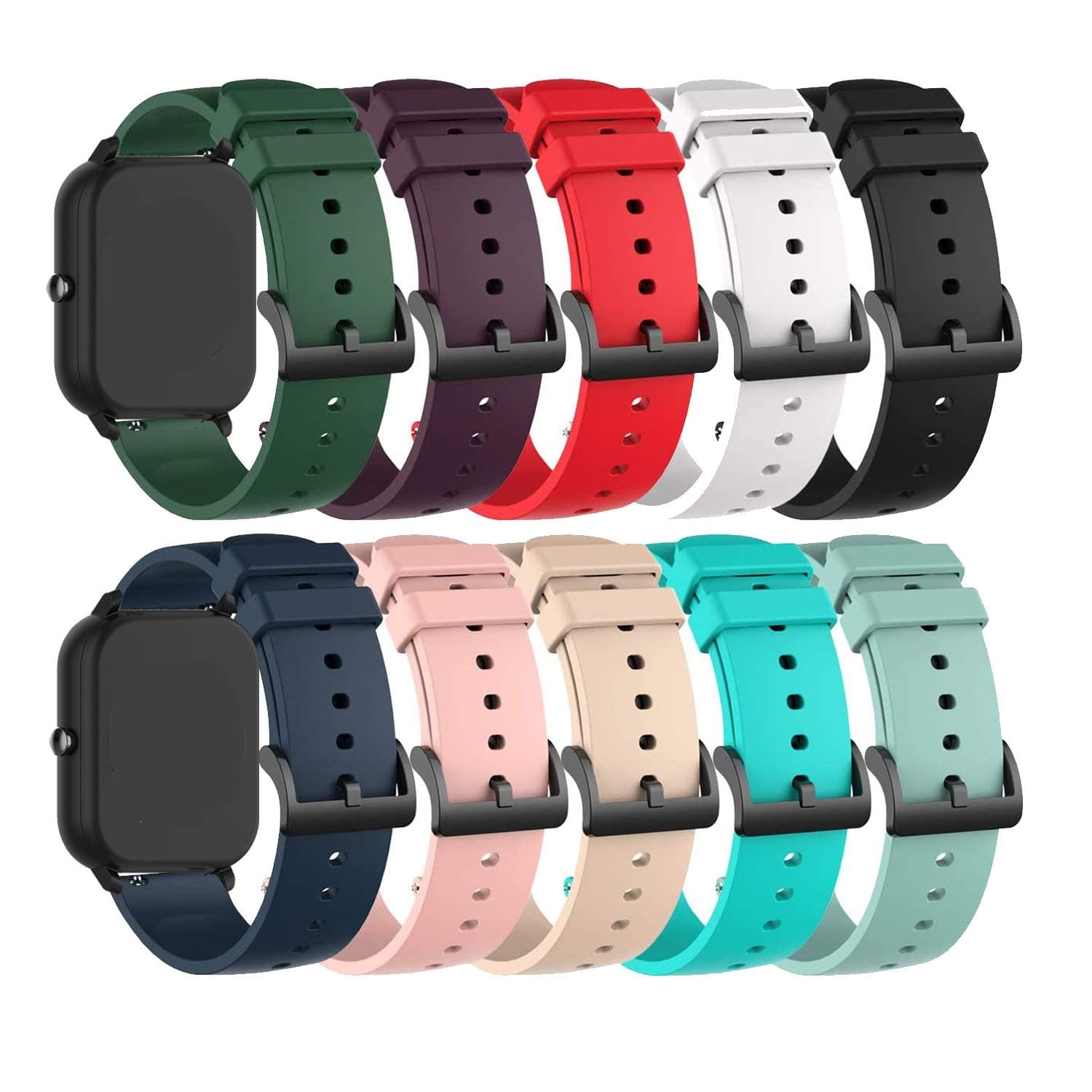 E ECSEM Bands Compatible with iTouch Sport 3 Watch Strap Classic Flexible Colorful Quick Fit Replacement Wristband for iTouch Sport/iTouch Sport 3 Smartwatch for Men Women, Multicolor Selection