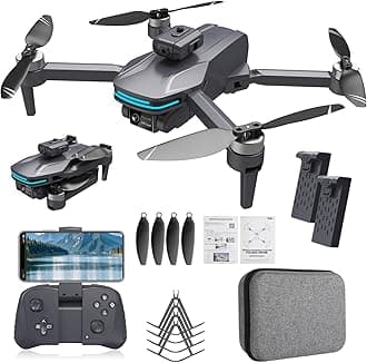 Foldable Drone with 4K Electrically Adjustable Dual Camera for Beginner, Brushless RC Quadcopter with Altitude Hold, Carring Case, Headless Mode, One Key Take Off/Land, Obstacle Avoidance
