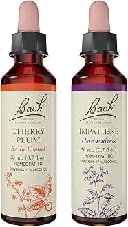 Bach Original Flower Remedies 2-Pack, Have Patience" - Impatiens, Cherry Plum, Homeopathic Flower Essences, Vegan, 20mL Dropper x2