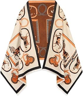 Scarfs for Women Pashmina Silky Shawl Wrap for Evening Dressing Blanket Open Front Poncho Cape