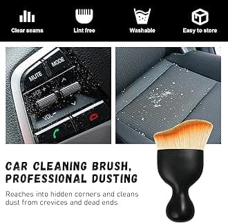 Ziciner 2 PCS Car Detailing Brush, Curved Soft Bristles Auto Removal Dust Collectors, Universal Vehicle Dashboard, Air Conditioner Vents etc Interior Cleaning Tool Accessories (Yellow)