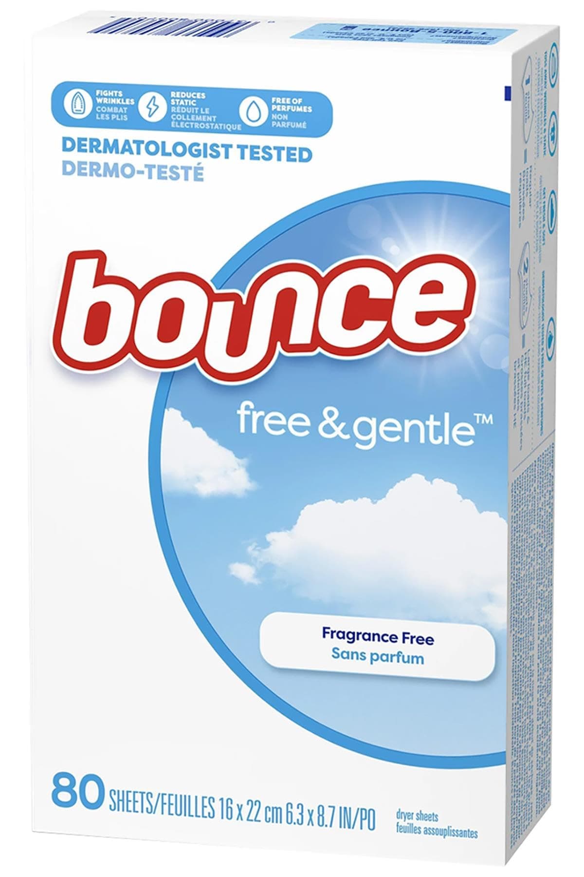 Free & Gentle, Fabric Softener Sheets, 80 Count