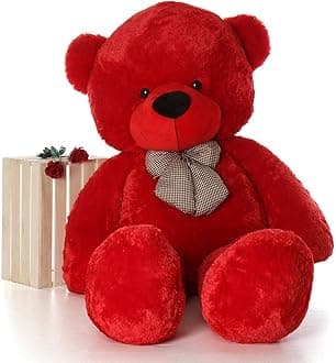 HUG 'n' FEEL SOFT TOYS Teddy Bear Soft Toy,Birthday Gift for Kids,Girls,Wife,Girlfriend,Husband Plush & Stuffed Toys (Red,4 Feet)