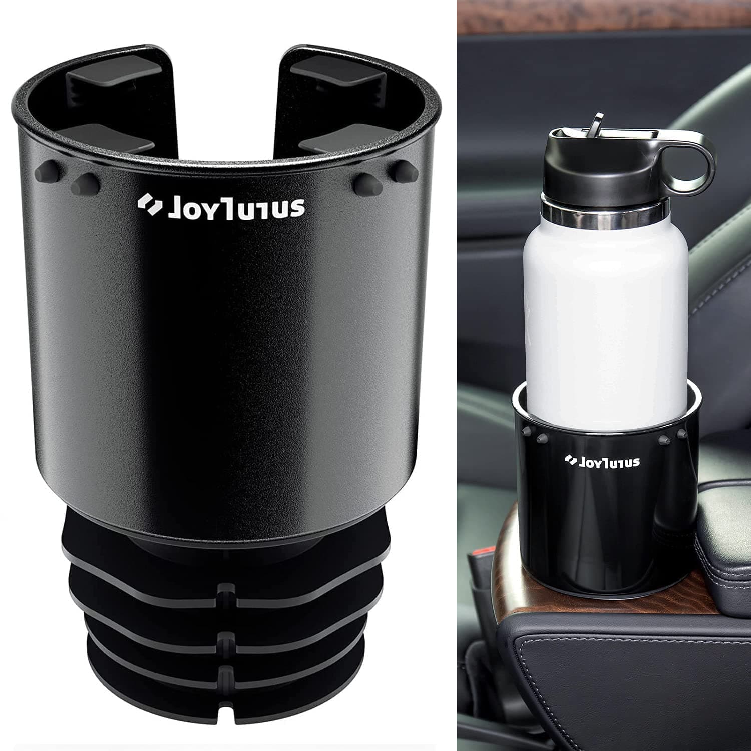 JOYTUTUS Large Stable Cup Holder Expander for YETI, Hydro Flask, Hold 18-40 oz Bottles and Mugs, Car Cup Holder Adapter with Adjustable Rubber Base
