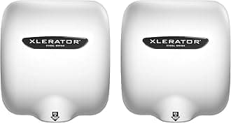 Excel Dryer XLERATOR XL-BW 1.1N High Speed Commercial Hand Dryer, White Thermoset Cover, Automatic Sensor, Surface Mounted, Noise Reduction Nozzle, LEED Credits 110/120 Volts( 2 Pack)