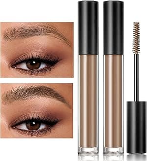 DAGEDA 2Pcs Light Brown Brow Gel, Eyebrow Setting Gel, Waterproof and Sweat-Proof, Eyebrow Repair Liquid for Brows Styling 1.81oz