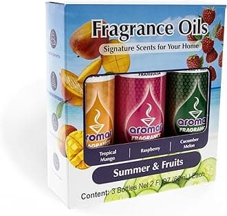 AROMAR Premium Fragrance Oil, 2oz Bottle 3 Pack Long Lasting Aromatic Scent, Fresh and Revitalizing Aromatherapy for Living Room, Bedroom, and Kitchen 2oz