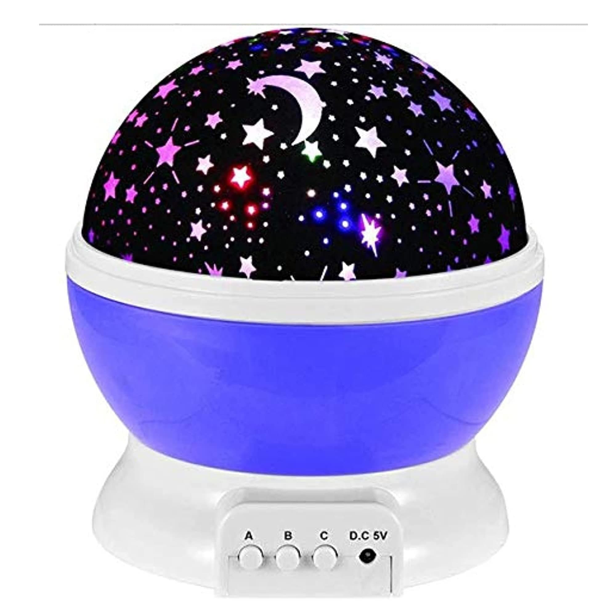 Romantic Rotating Star Moon Sky Rotation Night Projector Light Lamp Purple, Blue