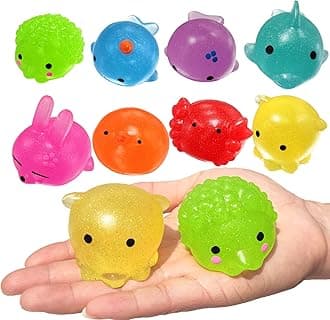 8 Pack Jumbo Glitter Mochi Squishy Toys Animals Squishy Stress Relief Toys Kids Party Favors