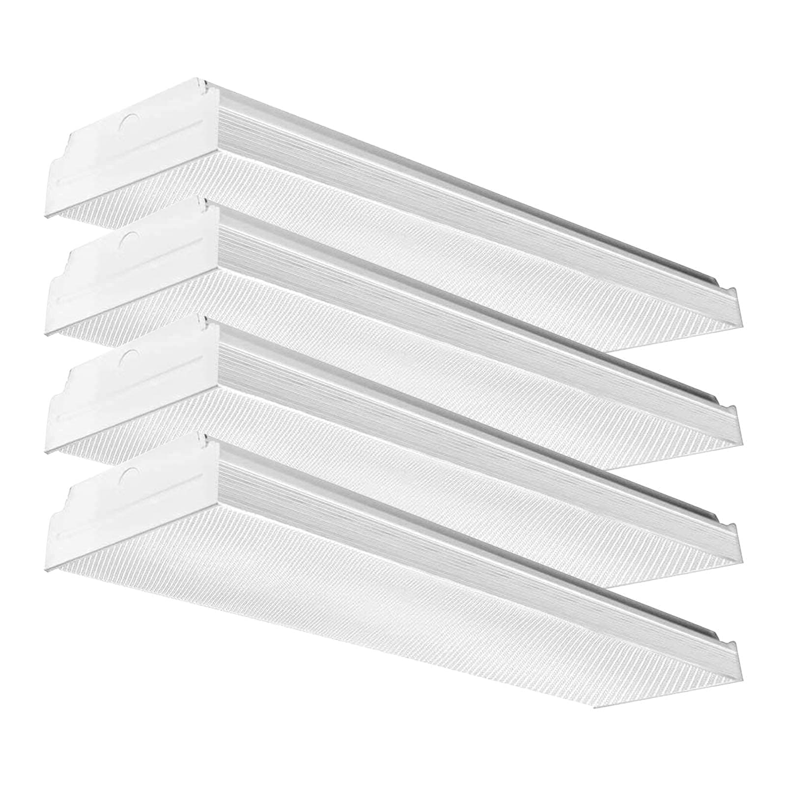 ANTLUX 2FT LED Wraparound Light, 20W Flush Mount LED Garage Shop Lights, 2400LM, 4000K Neutral White, 2 Foot Commercial Linear Ceiling Lighting Fixture for Kitchen, Laundry, Workshop, Closet, 4 Pack
