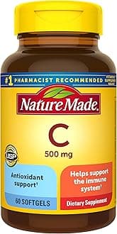 Vitamin C 500 mg, Dietary Vitamin C Supplement for Immune Support, 60 Softgels, 60 Day Supply